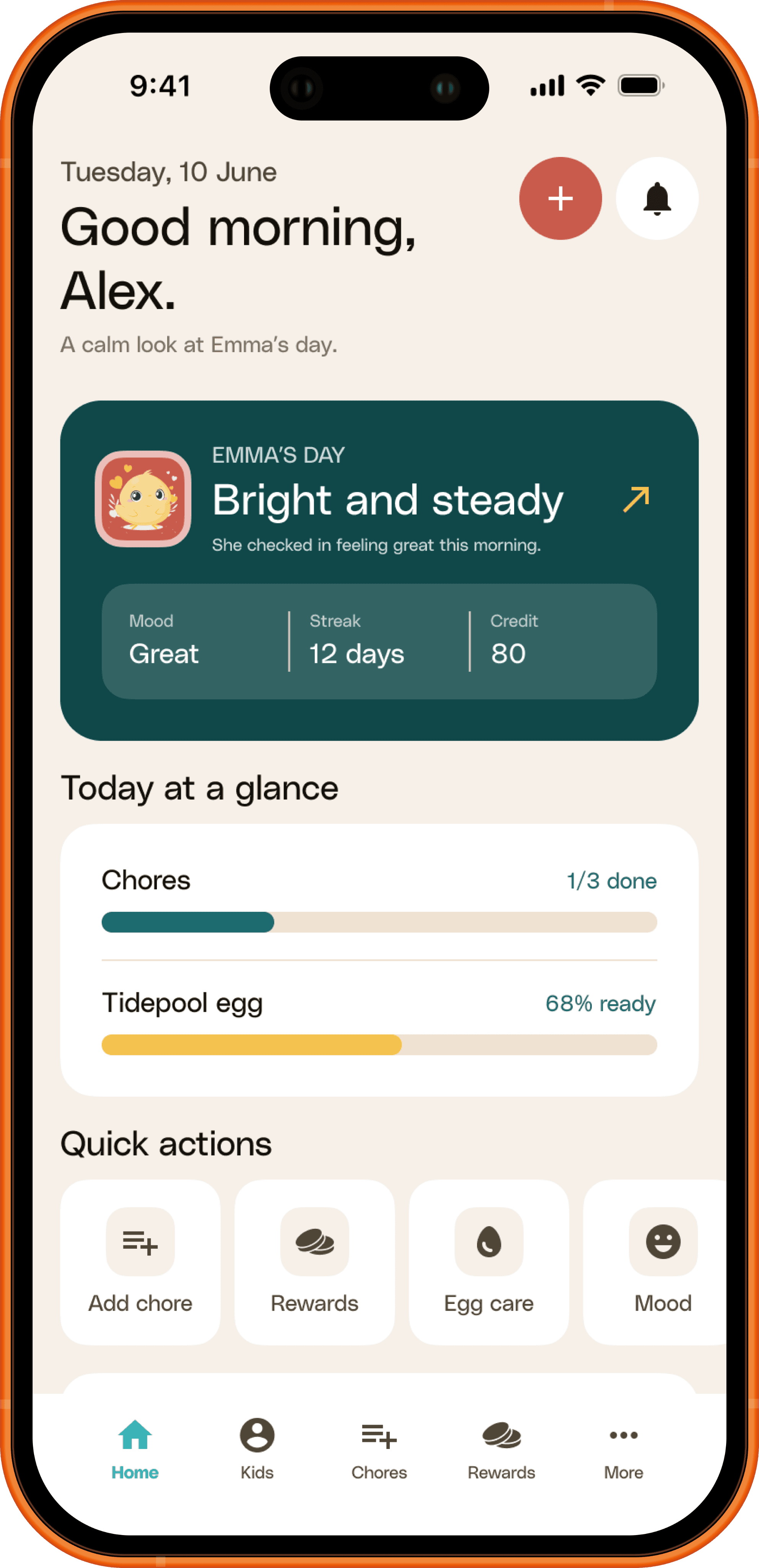 Parent app screen 1